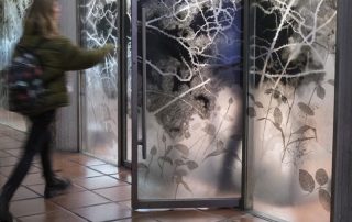 La cristalera de la Biblioteca de Filosofía y Letras